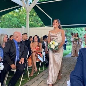 Revelry- Skye Champagne Gold dress
